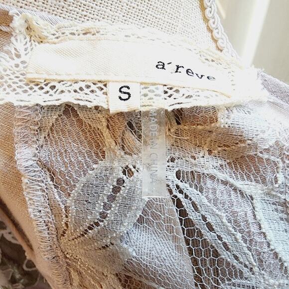 AREVE TIE BACK LACE TUNIC BLOUSE SIZE SMALL - Picture 8 of 10